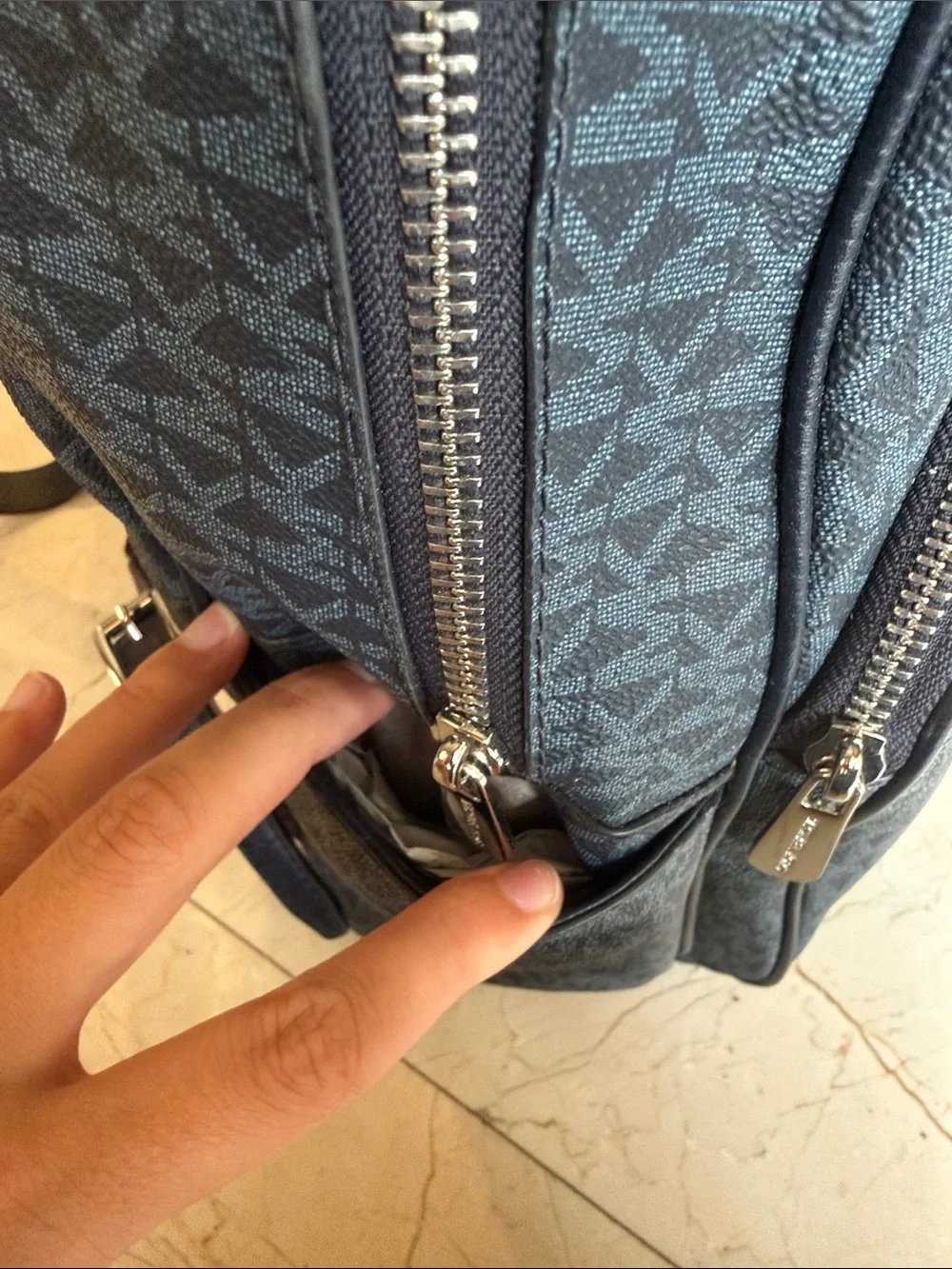 Michael Kors Dark Blue MK Logo Backpack NEVER WORN BRAND NEW